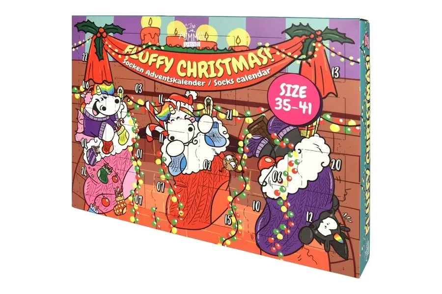Pummeleinhorn Socken-Adventskalender Fluffy Christmas in Größe 35 bis 41