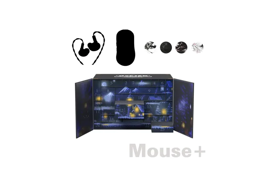Nyfter Premium Adventskalender 2026 Mouse+ mit Gaming-Maus, In-Ears und Mauspad-Motiven