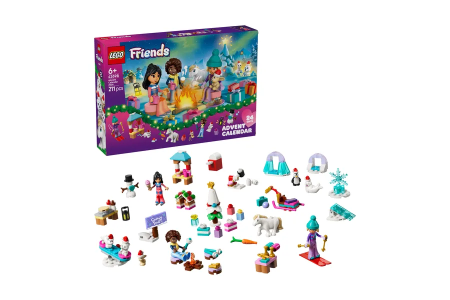 LEGO Friends Adventskalender 2026 (42698) mit drei Spielfiguren und Mini-Tieren