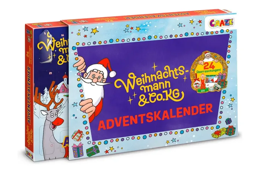 CRAZE Adventskalender Weihnachtsmann und Co. KG 2026 mit 24 Überraschungen