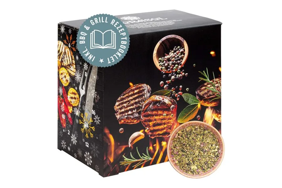 Corasol Premium BBQ- und Grillgewürze Adventskalender mit Rezeptbooklet