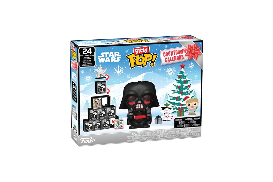 Funko Bitty POP Star Wars Countdown-Kalender mit Darth Vader und stapelbarem Baum-Display