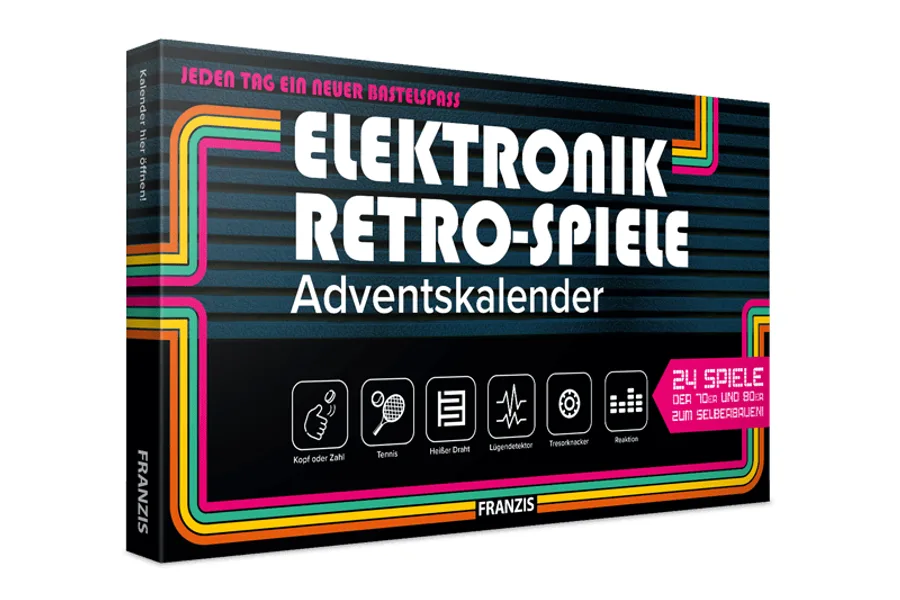 Franzis Elektronik-Retro-Spiele Adventskalender mit 24 Spielen der 70er und 80er zum Selberbauen