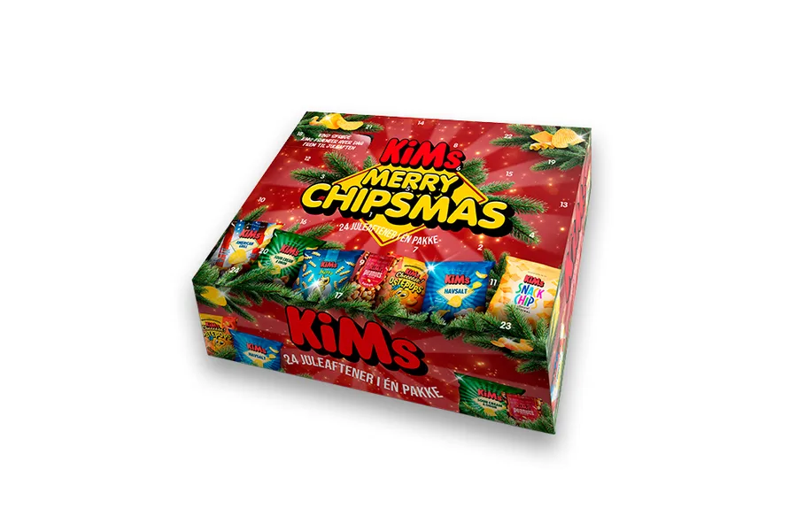 KiMs Merry Chipsmas Adventskalender 2026 mit Minitüten verschiedener Chipssorten