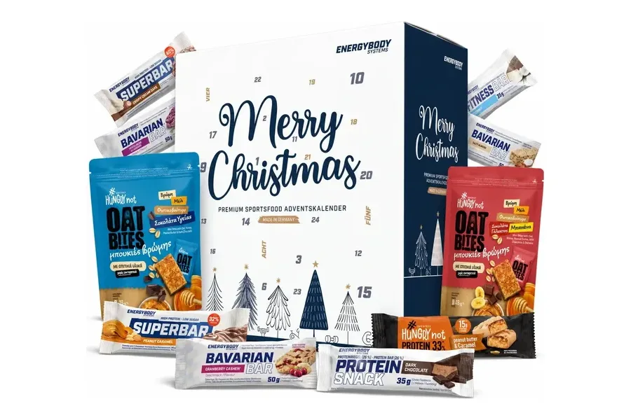 Energybody Merry Christmas Adventskalender 2026 mit Superbar, Bavarian Bar und Oat Bites