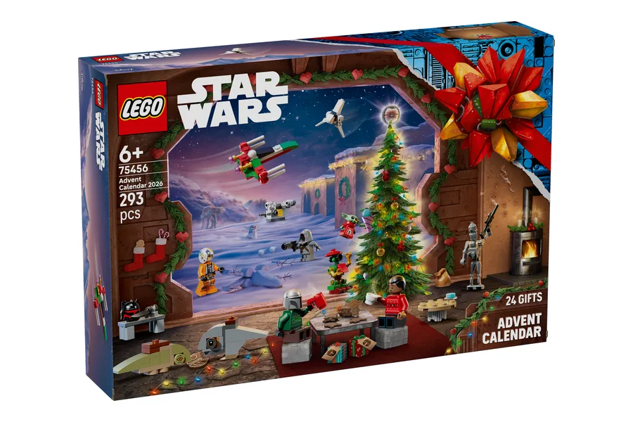 LEGO Star Wars Adventskalender 2026 (75456) mit Mandalorian-Weihnachtsszene und weihnachtlichem X-Wing
