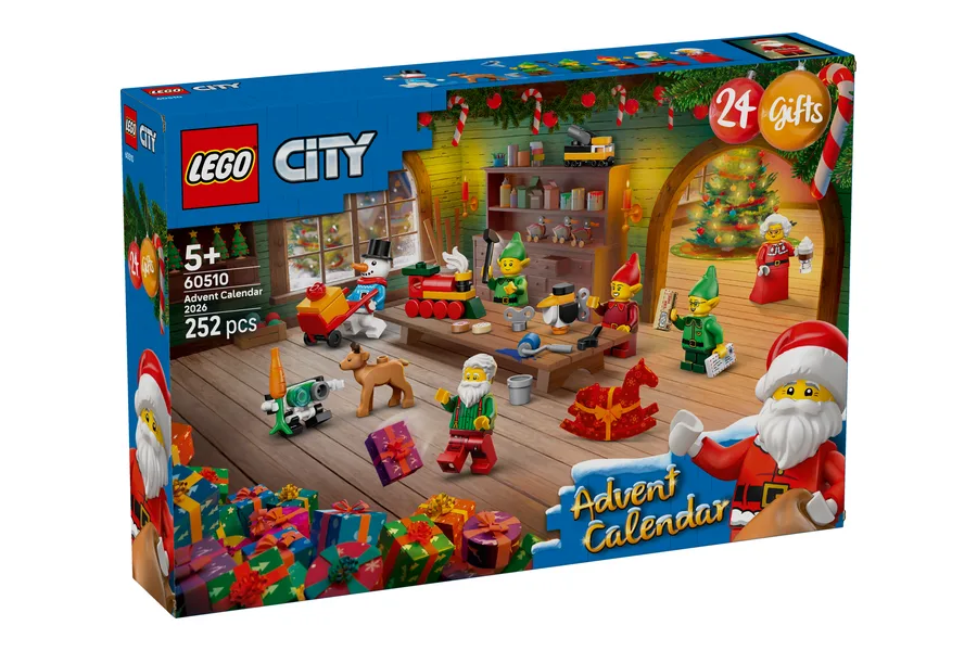 LEGO City Adventskalender 2026 (60510) mit Werkstatt des Weihnachtsmanns auf der Box
