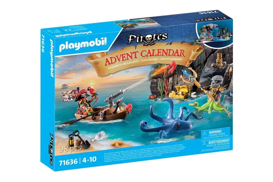 Playmobil Adventskalender Piraten 71636 mit Pirat im Ruderboot, Riesenkrake und Krakenmann