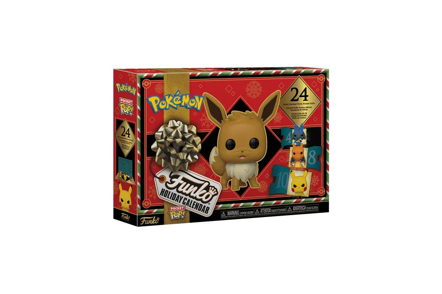 Funko Pocket POP Pokémon Holiday Calendar mit Evoli auf der roten Box und 24 Vinylfiguren