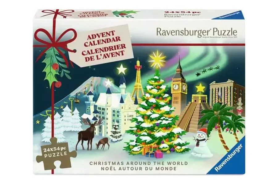 Ravensburger Puzzle-Adventskalender Christmas around the World mit Eiffelturm, Big Ben und Weihnachtsbaum