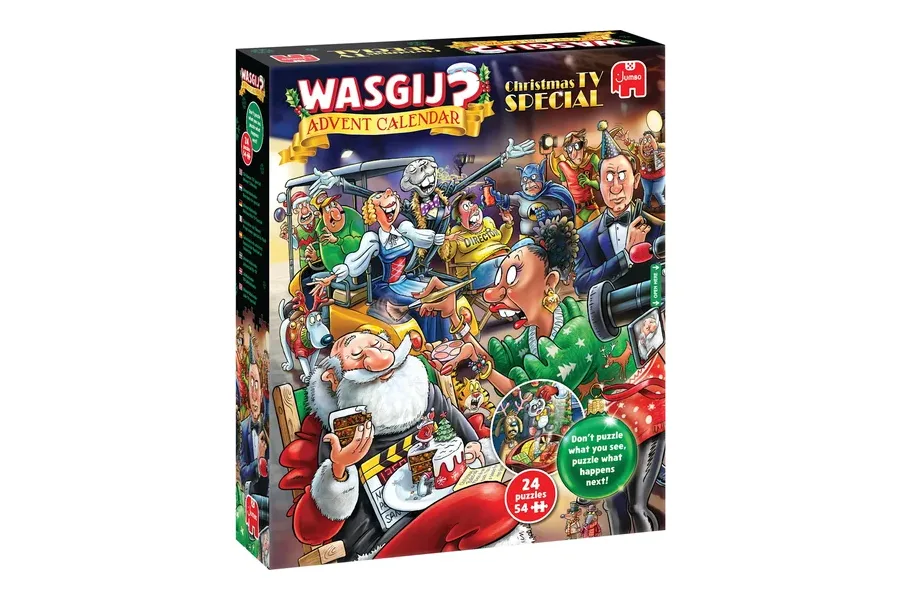 Wasgij Christmas Advent Calendar Weihnachts-TV-Special mit Weihnachtsmann im Filmstudio