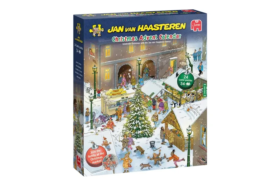 Jan van Haasteren Christmas Advent Calendar 2026 mit 24 Comic-Puzzles à 54 Teilen