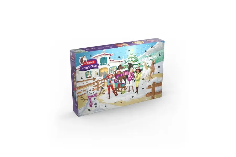 Schleich Großer Adventskalender Horse Club Weihnachtliche Schlittenfahrt 99179 als Kalenderbox mit 24 Türchen