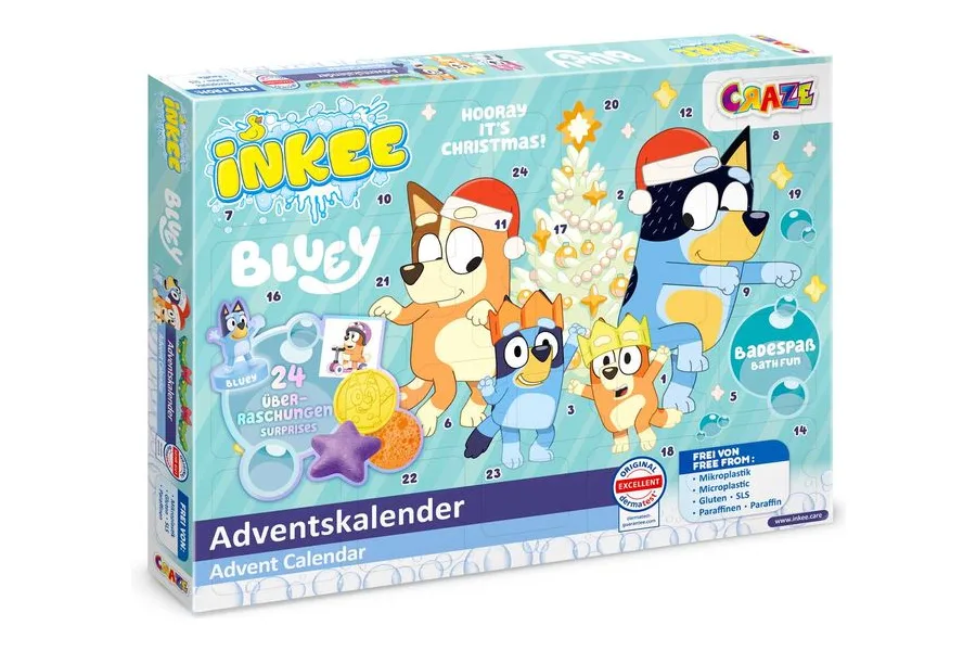 CRAZE INKEE Bluey Adventskalender mit 24 Badeüberraschungen
