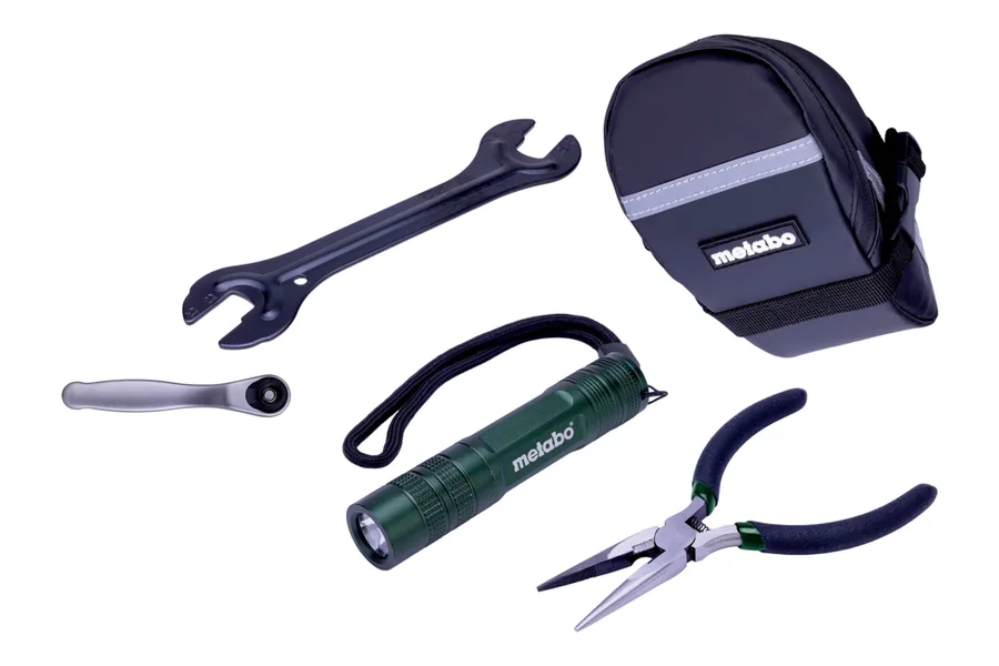Metabo Fahrrad-Werkzeug-Adventskalender 2026 mit Satteltasche, Taschenlampe, Zange und Konusschlüssel